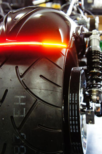 LED Side Mount License Plate Tail Brake Light For Harley Dyna Softail FX Custom