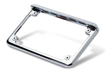 Chrome Motorcycle Aluminum License Plate Frame LED Brake Light For Universal 